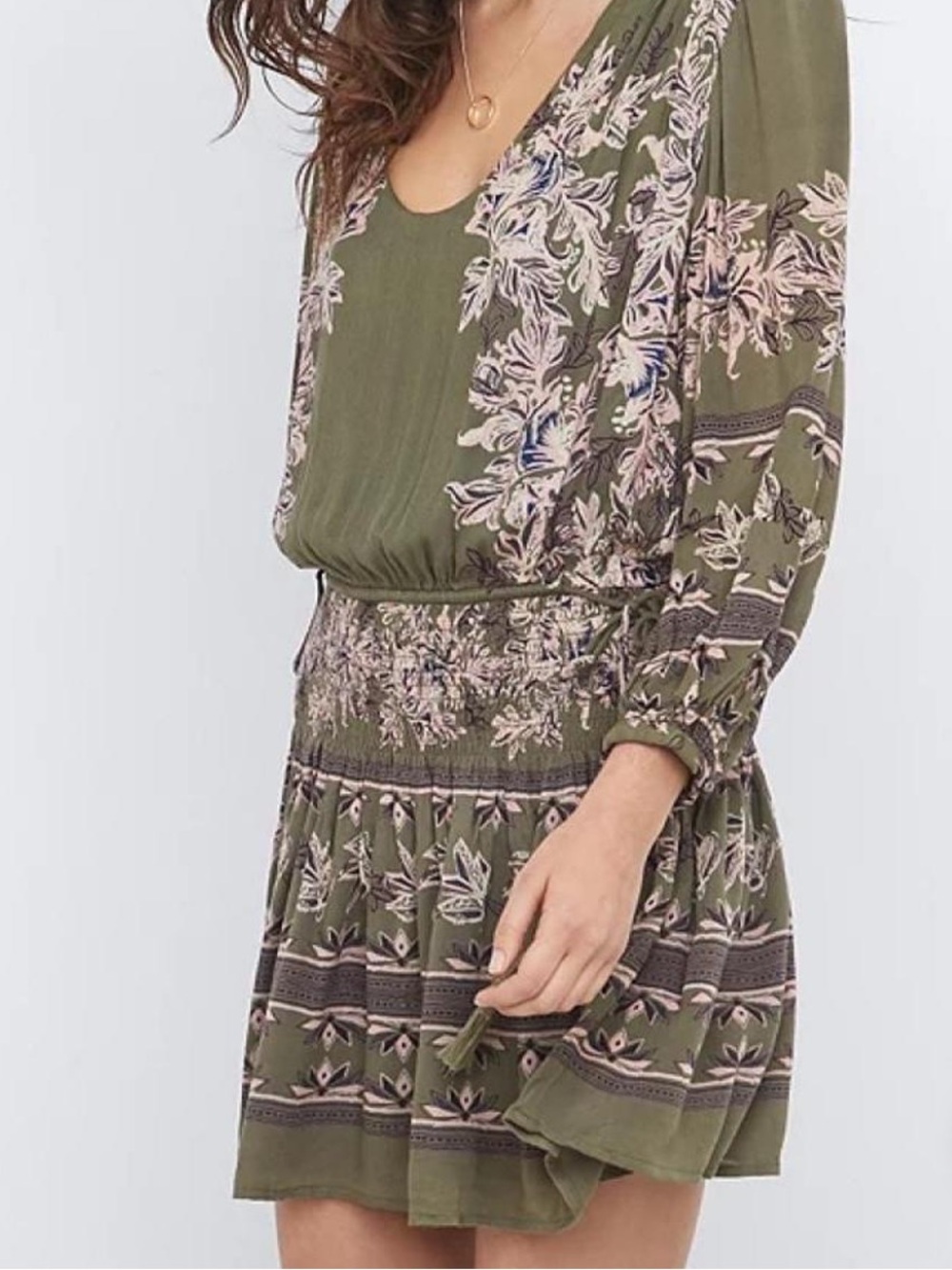Free People moonlight drive olive dress XS